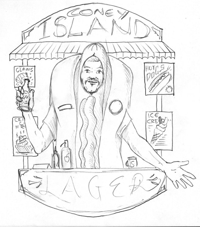 One Horse Town Illustration Studio - Coney Island Lager