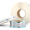 Samples of custom roll labels in various sizes