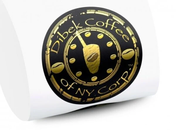 Gloss-Sliver-PET-With-Matte-Aqueous-Coating-and-White-Ink Silver PET Custom Coffee Label