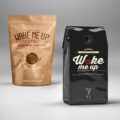 Custom coffee bag mockups in brown kraft and foil barrier bags