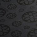 Black ink flower print on 17gsm black tissue paper