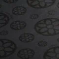 Black ink flower print on 17gsm black tissue paper