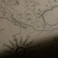 17gsm custom printed brown Kraft tissue paper with vintage style nautical chart map print in brown ink