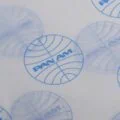 17gsm custom white tissue paper printed with Pan Am logo pattern in blue ink