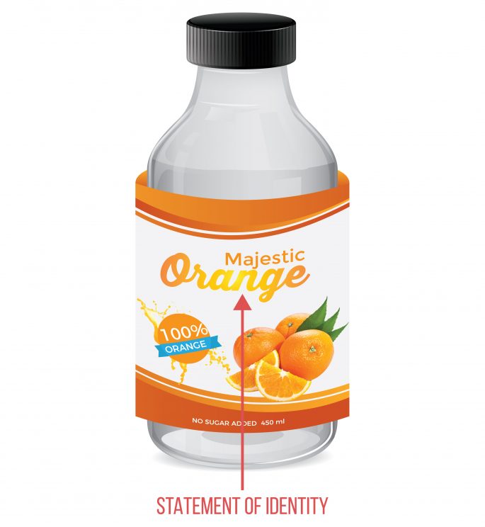 Image of Orange juice mockup to show statement of identity