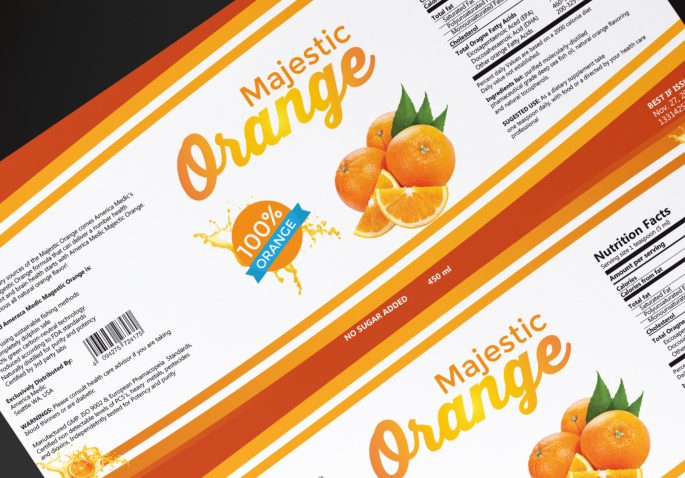 sample label - Orange Juice mockup