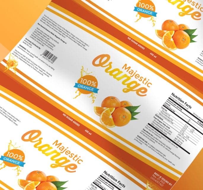 How to label your products - Majestic Orange mockup label in sheets