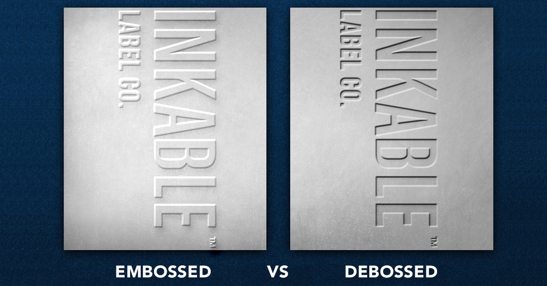 Comparison of embossed versus debossed material
