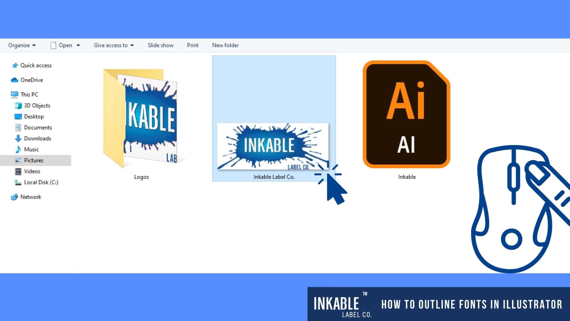 How to Outline Fonts in Illustrator - Step 1 - Inkable Label Co.