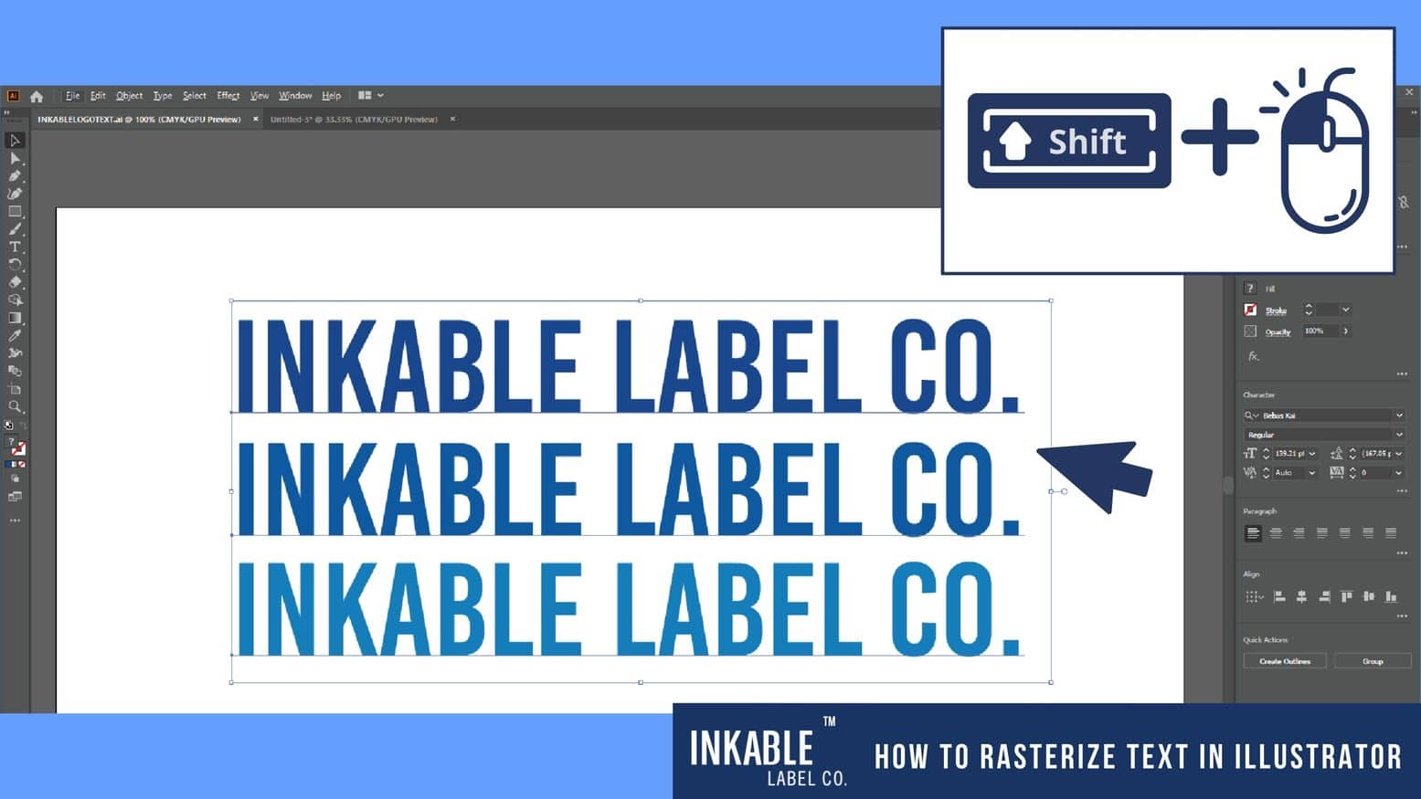 Step 3 - Choose objects you want to rasterize
