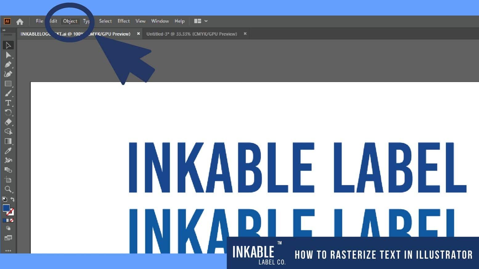 Step 5 - Click object from the horizontal toolbar