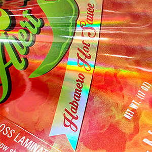 Holographic PET with Gloss Laminate